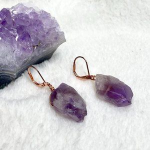 Amethyst and Copper Earrings